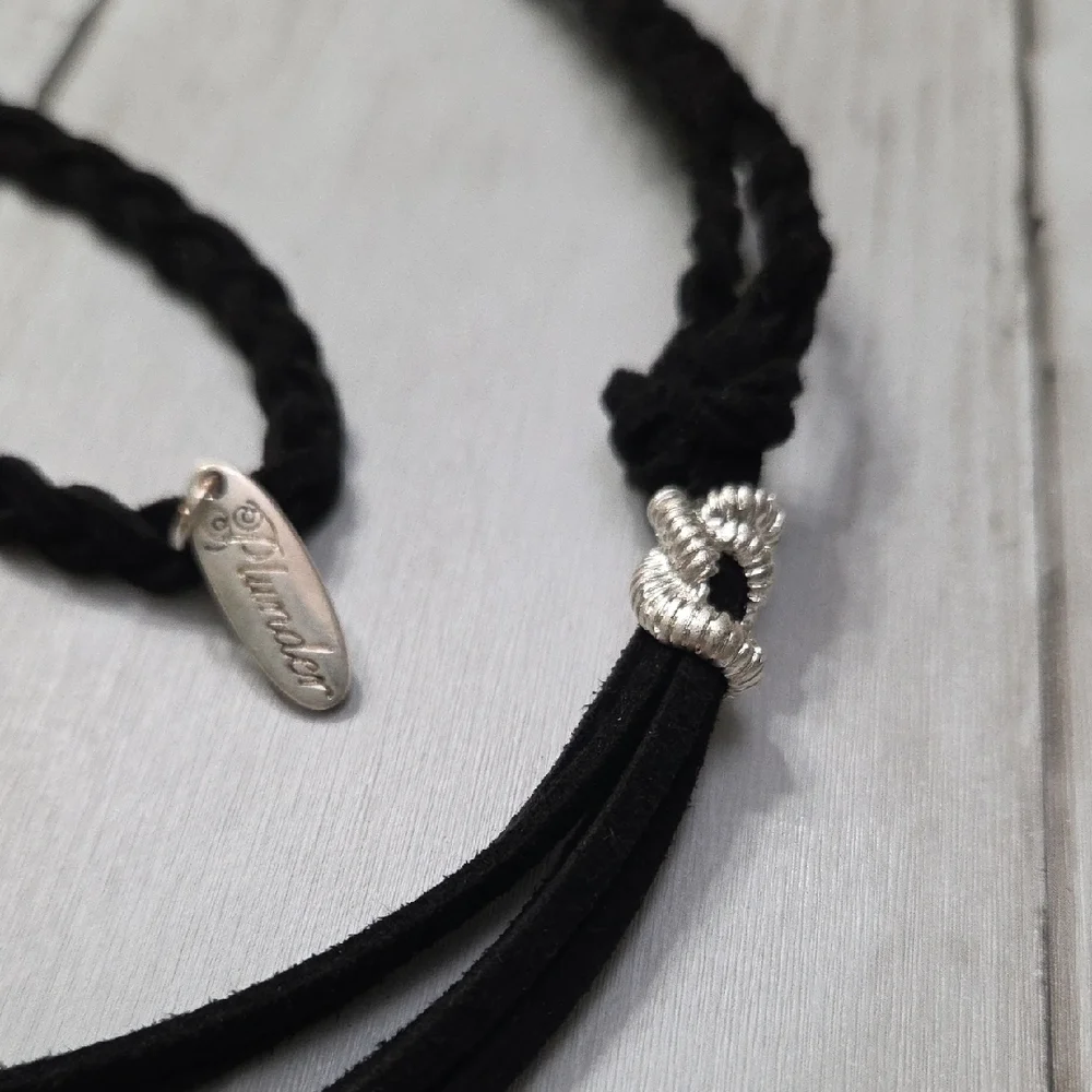 Plunder Black Tassel Necklace with Pearl Accents